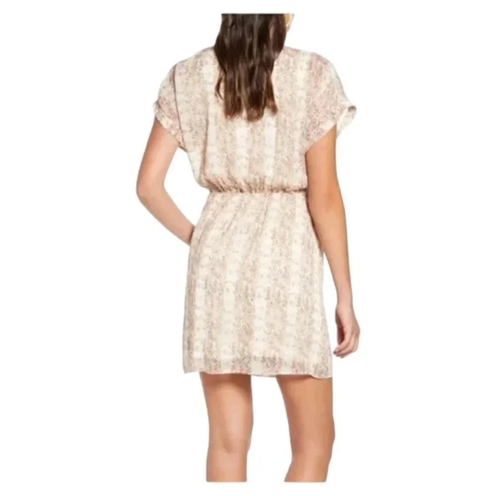 NWT All In Favor blush snakeskin wrap mini dress - Picture 4 of 11